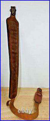 Deer Embossed Padded Leather Rifle Sling Strap With Swivels, Thumb Hole, 6/95