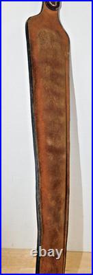 Deer Embossed Padded Leather Rifle Sling Strap With Swivels, Thumb Hole, 6/95