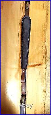 Deer custom leather hand made rifle/shotgun sling, padded, made in the U. S. A