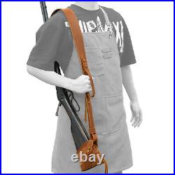 Drill-free Leather Vintage Set Rifle Buttstock, Shoulder Belt, Sling Loop Concet