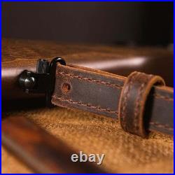 Durable Buffalo Leather Rifle Sling Crazy Horse/Brown, 1 Width, Made in USA