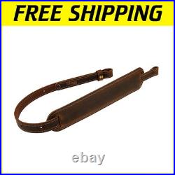 Durable Buffalo Leather Rifle Strap, Black/Brown