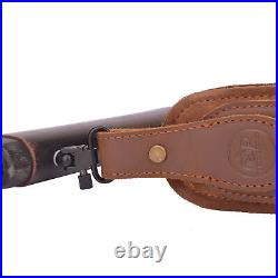 Durable Cowhide Rifle Sling Shotgun Leather Shell Slot Straps for. 30-30.22 12GA