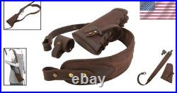 Durable No Drill Leather Sling with Ergonomic Cheek Rest for Rifles and Shotguns