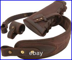 Durable No Drill Leather Sling with Ergonomic Cheek Rest for Rifles and Shotguns
