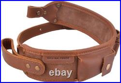 Elegant Wayne's Dog Leather Gun Sling Adjustable for Rifles and Shotguns