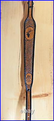 Elk Custom made leather padded rifle sling, made in the U. S. A