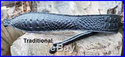 Embossed Gator Rifle Sling/Black, Choice of 3 Traditional, Dbl Scute, Premium