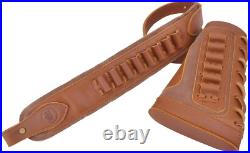 Ergonomic Leather Buttstock with Adjustable Rifle Sling for. 30-30 & Beyond