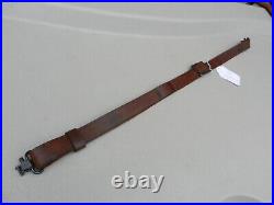 Factory Marlin Brown Leather Rifle Sling With Swivels Adjustable Good Used Cond