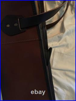 Filson Workshop Leather Shotgun Soft Case 52 in Brown Zipper with Shoulder Strap