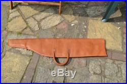 Fine leather Rifle Case sling Fur lined zipped with carry handles 50 x 11