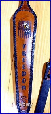 Freedom Custom made leather padded rifle or shotgun sling, made in the U. S. A