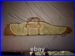 Frost River Green Canvas/Leather Fleece Lined scope Rifle Soft Case no strap