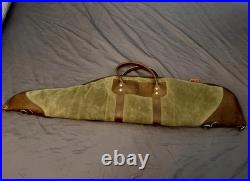Frost River Green Canvas/Leather Fleece Lined scope Rifle Soft Case no strap