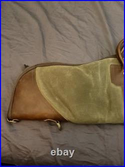 Frost River Green Canvas/Leather Fleece Lined scope Rifle Soft Case no strap