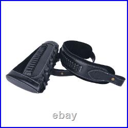 Full Leather Rifle Buttstock Shell Holder +Gun Sling for. 22LR. 22MAG. 17 Hmr