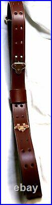 Full-grain leather rifle sling-Burgundy/Chestnut. 2-week Lead Time