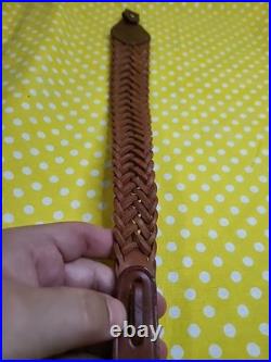 Galco Original Design Rs7 Cn L619 M Braided Leather Rifle Sling With Swivels