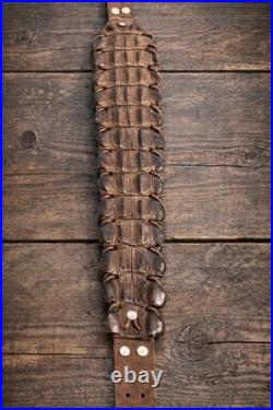 Genuine Crocodile Leather Rifle Sling Premium Western-Style Heavy-Duty Gun Sling