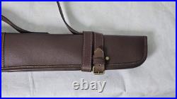 Genuine Leather Rifle Scabbard Gun Slip Case Hunting Shoulder Strap Brown
