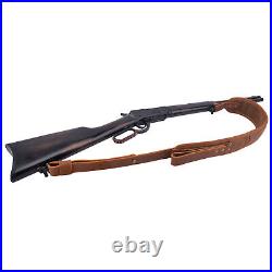 Genuine Leather Rifle Sling Shotgun Shoulder Strap Hunting Gun Belt / Swivels