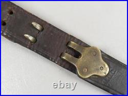 Genuine US ISSUE WWI 1918 LEATHER RIFLE SLING 3 Brass Hooks WWI Gun Parts
