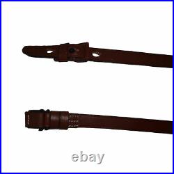 thumbnail image 2 of WWII German K98 Leather Rifle Sling - Brown Reproduction Mauser Sling 2 of 9