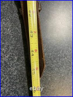 German Mauser K98k Leather Sling 45.5 Inch Crosshatch Textured Pattern Vintage