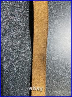 German Mauser K98k Leather Sling 45.5 Inch Crosshatch Textured Pattern Vintage