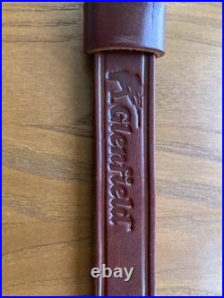 Glenfield Marlin Brown Leather Adjustable Sling 1 Embossed Logo Model 30 60 A