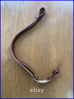 Glenfield Marlin Brown Leather Adjustable Sling 1 Embossed Logo Model 30 60 A