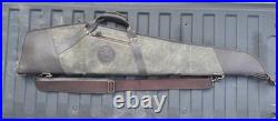Green Waxed Canvas Leather Rifle Scoped Case with pocket YKK zipper button lock