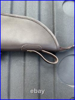 Green Waxed Canvas Leather Rifle Scoped Case with pocket YKK zipper button lock