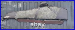 Green Waxed Canvas Leather Rifle Scoped Case with pocket YKK zipper button lock