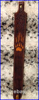 Gun sling for Rifle, Muzzleloader or Shotgun 100% Full grain leather handcrafted