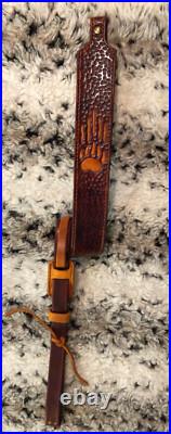 Gun sling for Rifle, Muzzleloader or Shotgun 100% Full grain leather handcrafted