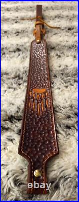 Gun sling for Rifle, Muzzleloader or Shotgun 100% Full grain leather handcrafted