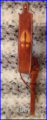Gun sling for Rifle, Muzzleloader or Shotgun 100% Full grain leather handcrafted