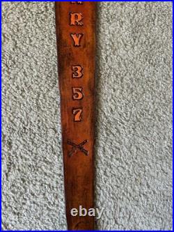 HENRY 357 Custom Leather Rifle Sling Hand Tooled And Made in the USA