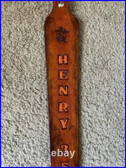 HENRY 357 Custom Leather Rifle Sling Hand Tooled And Made in the USA