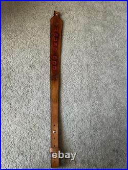 HOUND DOG? Custom Leather Rifle Sling Hand Tooled And Made in the USA