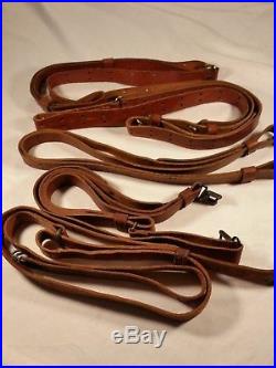 HUGE LOT Of Vintage Leather Rifle Slings 5 Pcs