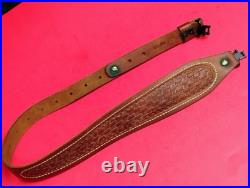 HUNTER Leather Cobra Tapered Basketweave Suede Backed Sling Swivel fit Remington
