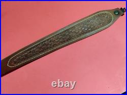 HUNTER Leather Cobra Tapered Basketweave Suede Backed Sling Swivel fit Remington