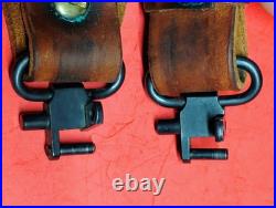 HUNTER Leather Cobra Tapered Basketweave Suede Backed Sling Swivel fit Remington