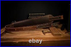 Handcrafted BF500 Buffalo Leather Padded Rifle Sling Durable Comfort Strap