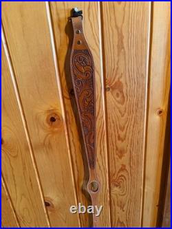 Handcrafted Tooled Leather Gun Sling
