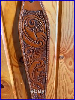 Handcrafted Tooled Leather Gun Sling