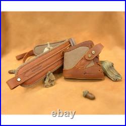 Handmade Canvas Rifle Buttstock Cover, Gun Leather Carry Strap Hunting Set
